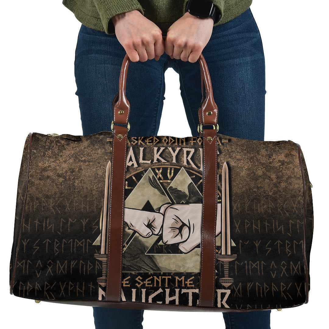 Bag I Asked Odin For A Valkyrie He Sent Me My Daughter Cyan Version Travel Bag
