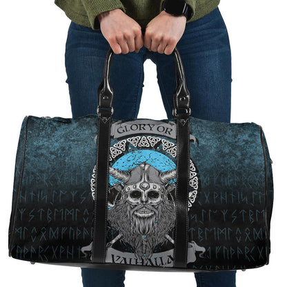 Bag Glory or Valhalla Viking Skull Cyan Version Travel Bag