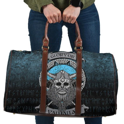 Bag Glory or Valhalla Viking Skull Cyan Version Travel Bag