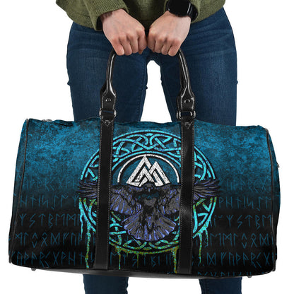 Bag Valhalla Norse Mythology Raven Black Crow Viking Cyan Version Travel Bag