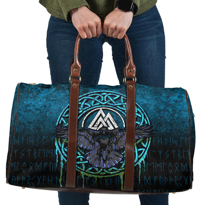 Bag Valhalla Norse Mythology Raven Black Crow Viking Cyan Version Travel Bag