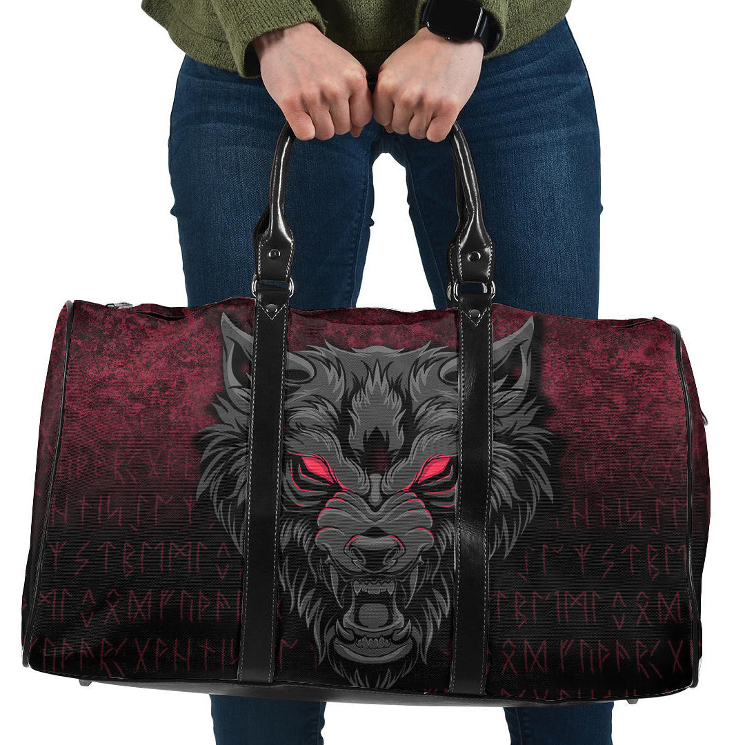 Bag Fenrir Wolf Viking Symbol Norse Mythologie Cyan Version Travel Bag