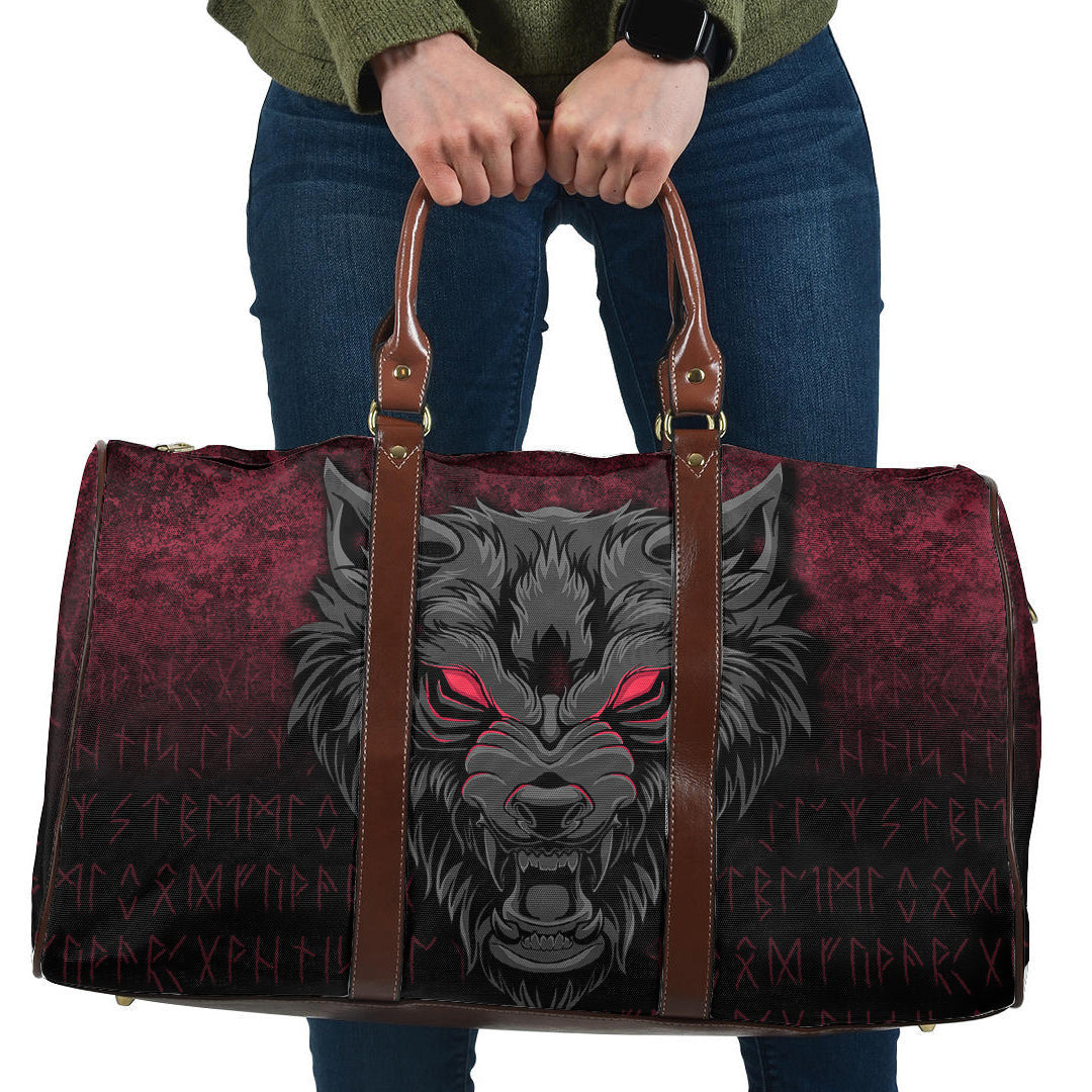 Bag Fenrir Wolf Viking Symbol Norse Mythologie Cyan Version Travel Bag