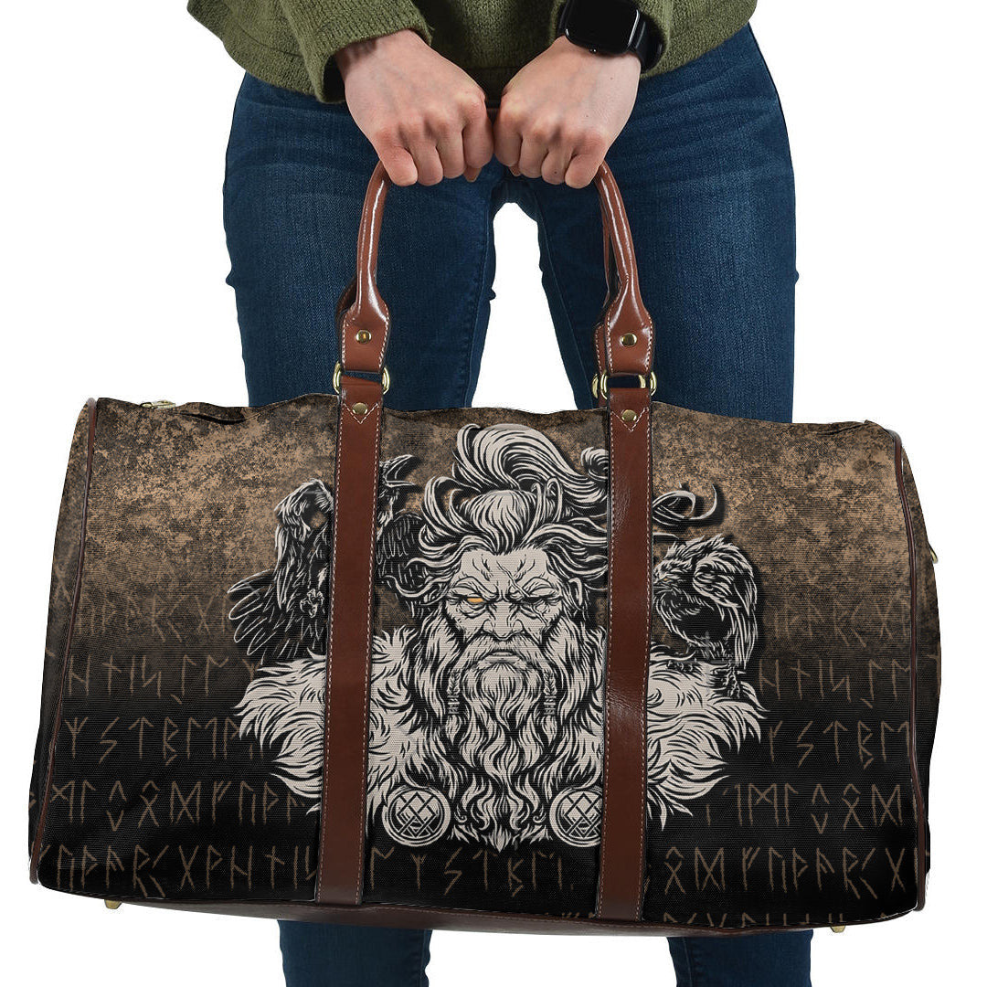 Bag Norse Viking Mythology Allfather Odin Huginn Muninn Cyan Version Travel Bag