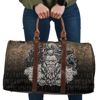 Bag Norse Viking Mythology Allfather Odin Huginn Muninn Cyan Version Travel Bag