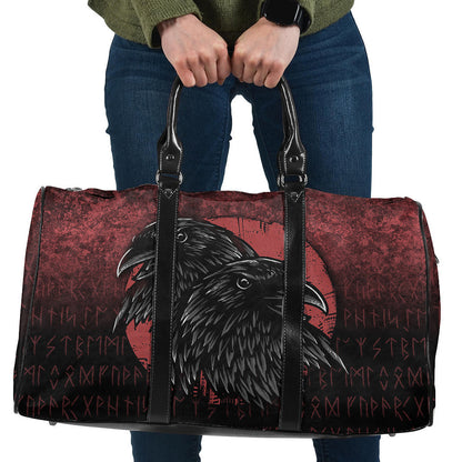 Bag Huginn And Muninn Birds Norse Mythology Crow Hunters Wildlife Animals Cyan Version Travel Bag