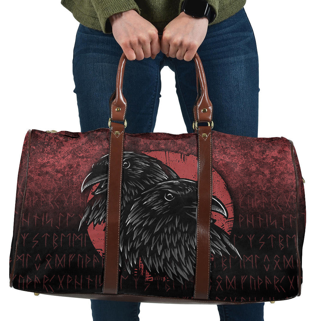 Bag Huginn And Muninn Birds Norse Mythology Crow Hunters Wildlife Animals Cyan Version Travel Bag