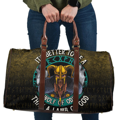 Bag Its Better To Be A Wolf Of Odin Than A Lamb Of God Cyan Version Travel Bag
