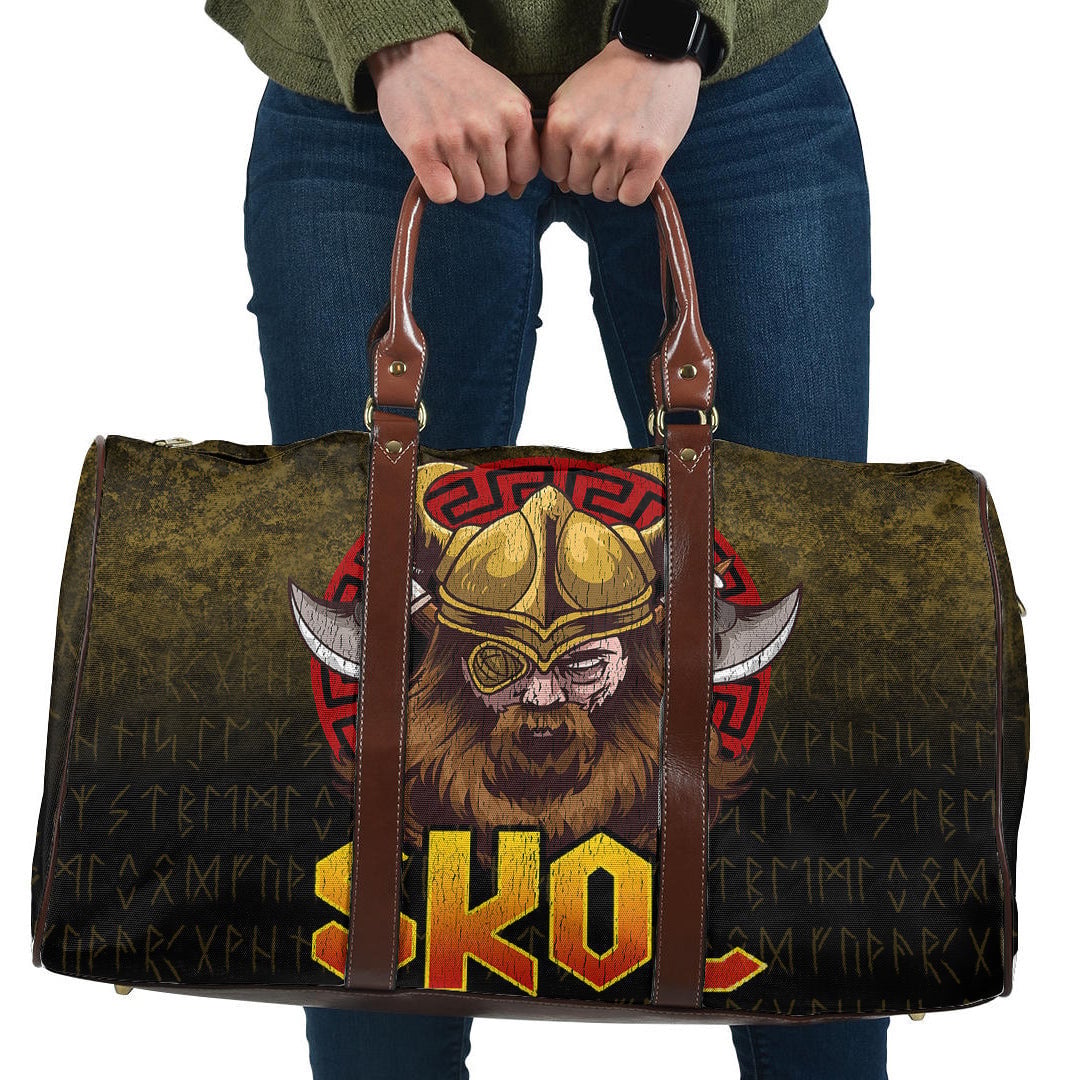 Bag Skol Viking Beer Norse Mythology Warrior Drinking Cyan Version Travel Bag