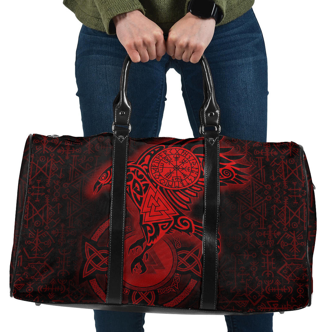 Bag Celtic Raven Red Viking Travel Bag