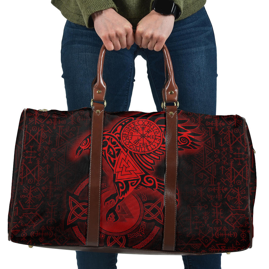 Bag Celtic Raven Red Viking Travel Bag