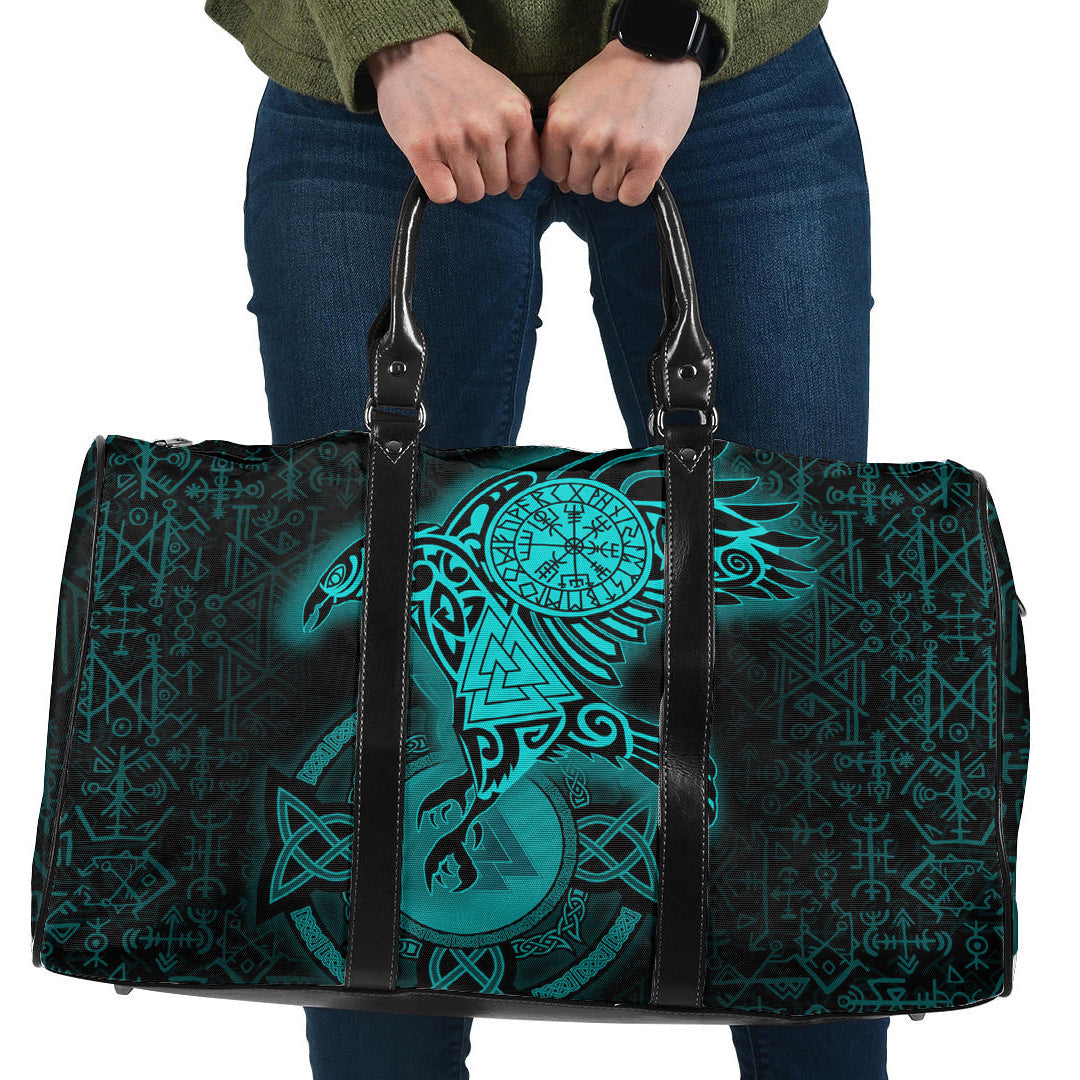 Bag Celtic Raven Turquoise Viking Travel Bag