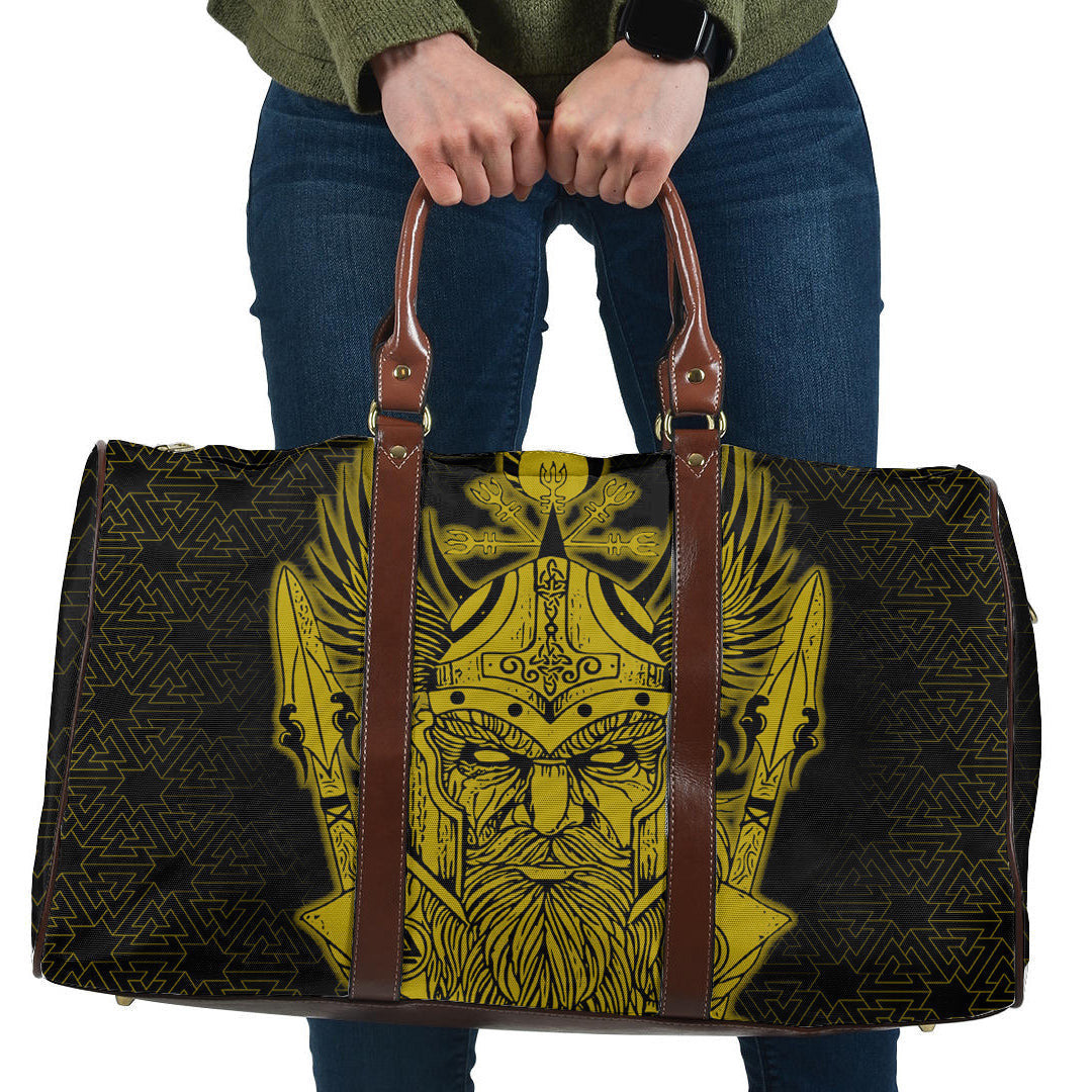 Bag Odin And Raven Gold Viking Travel Bag
