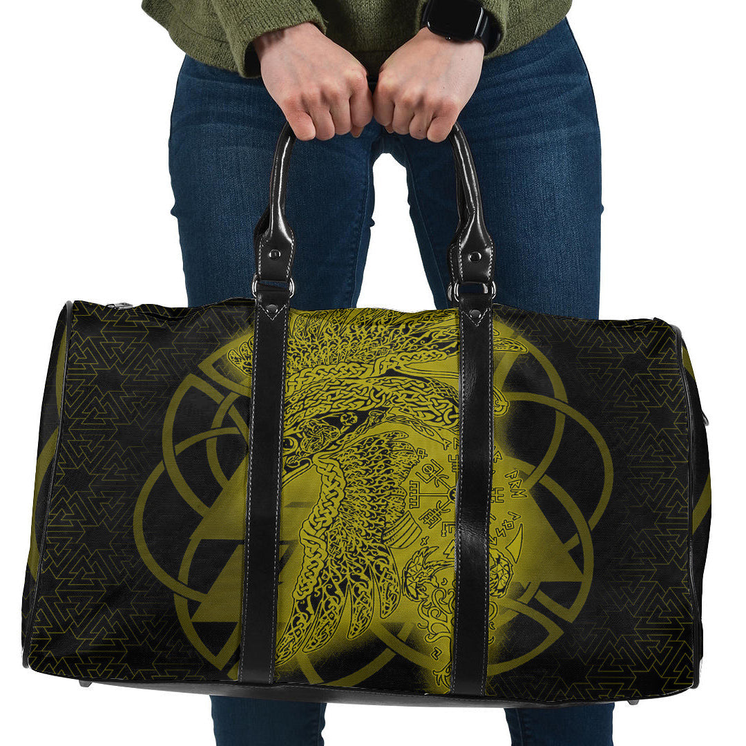 Bag Raven Valknut Gold Viking Travel Bag