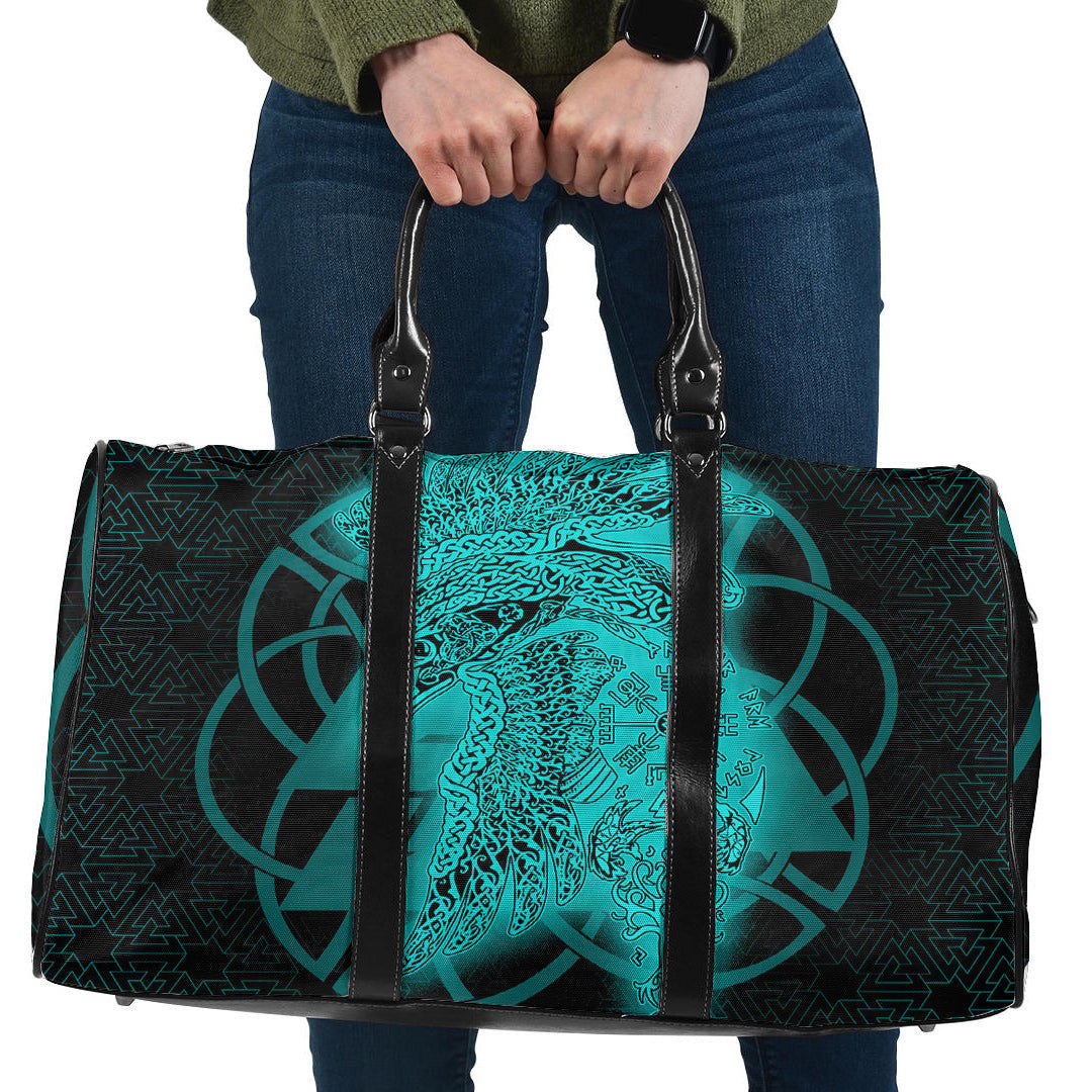 Bag Raven Valknut Turquoise Viking Travel Bag