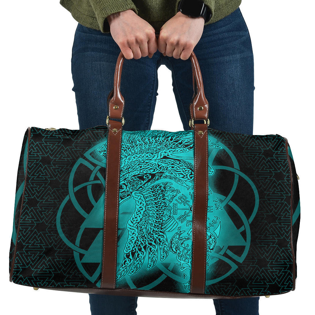 Bag Raven Valknut Turquoise Viking Travel Bag