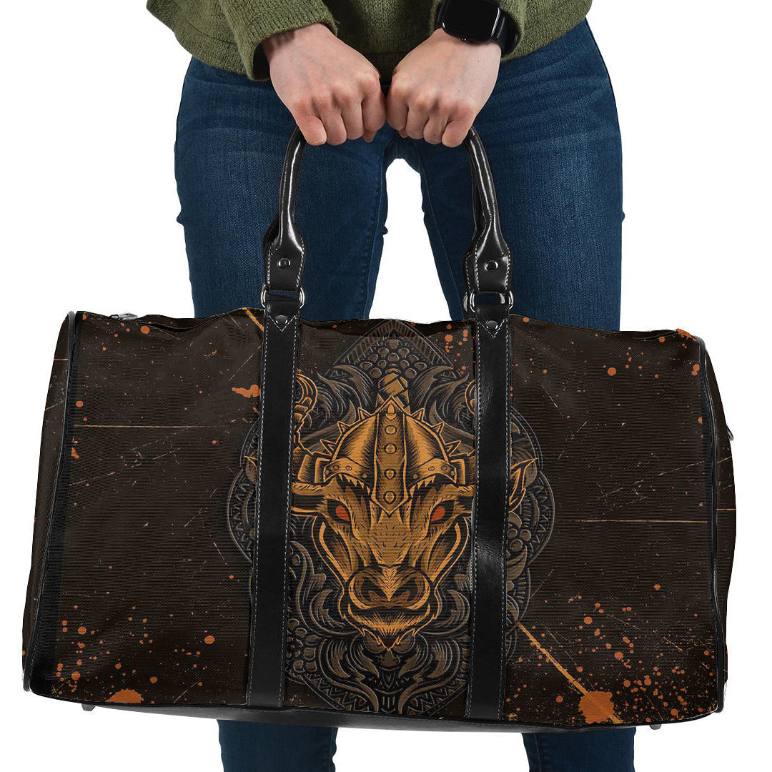 Bag Viking Bull Head Brush PatternTravel Bag
