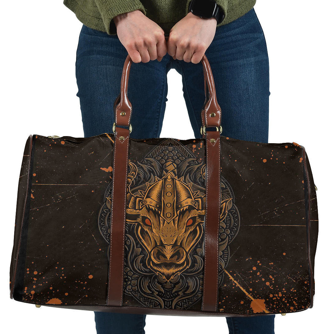 Bag Viking Bull Head Brush PatternTravel Bag