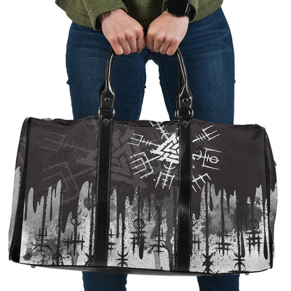 Bag White Vegvisir and Valknut Style Travel Bag