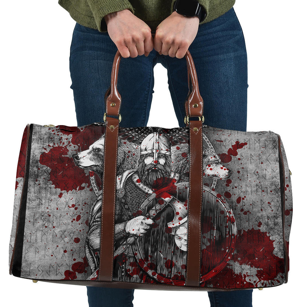 Bag Viking Odin Bear Raven Wolf Blood Travel Bag