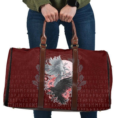 Bag Raven Black and White Red Yggdrasil Travel Bag