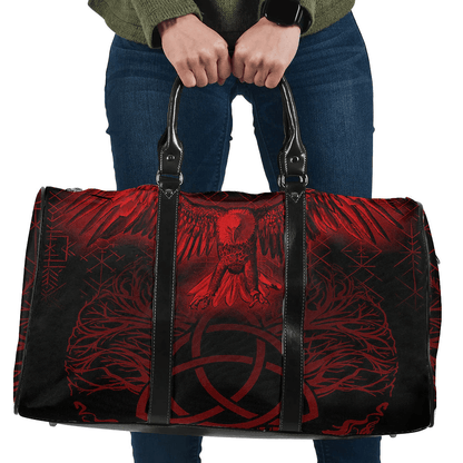Bag Raven Tree Cletic Red Viking Travel Bag