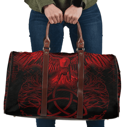 Bag Raven Tree Cletic Red Viking Travel Bag