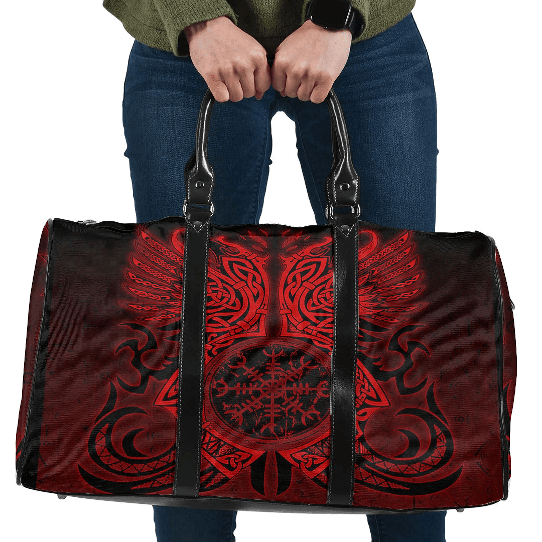 Bag Two Raven Cletic Red Viking Travel Bag
