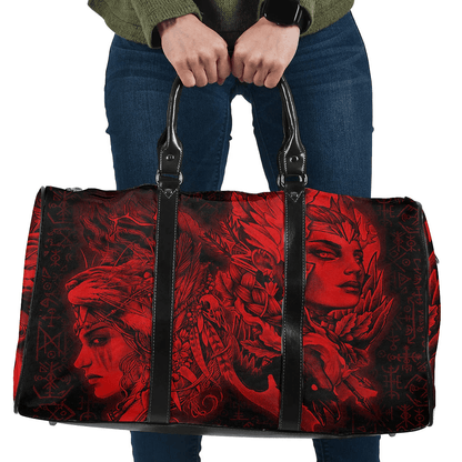 Bag Valkyries And Bear Raven Red Viking Travel Bag