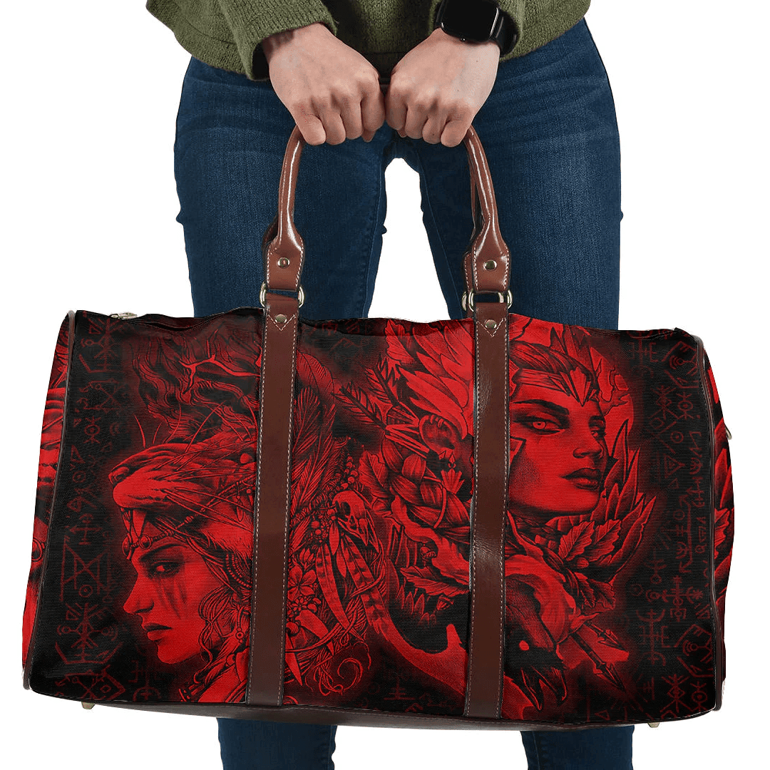 Bag Valkyries And Bear Raven Red Viking Travel Bag