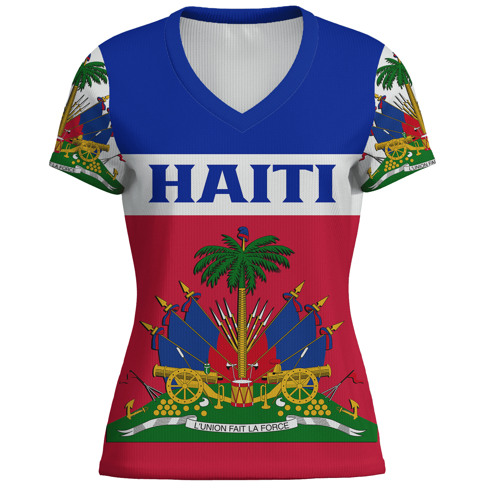 Clothing Haiti 2026 Fan Deep V Slim Football T Shirt | World Cup Inspired Soccer Top
