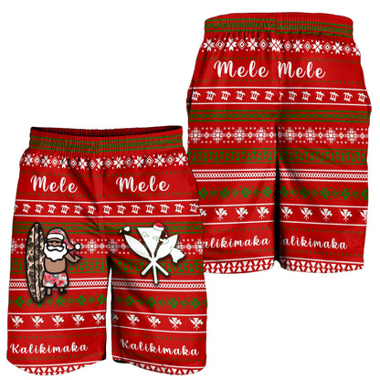 Hawaii Christmas Santa Claus Surf Men's Shorts Fun Style