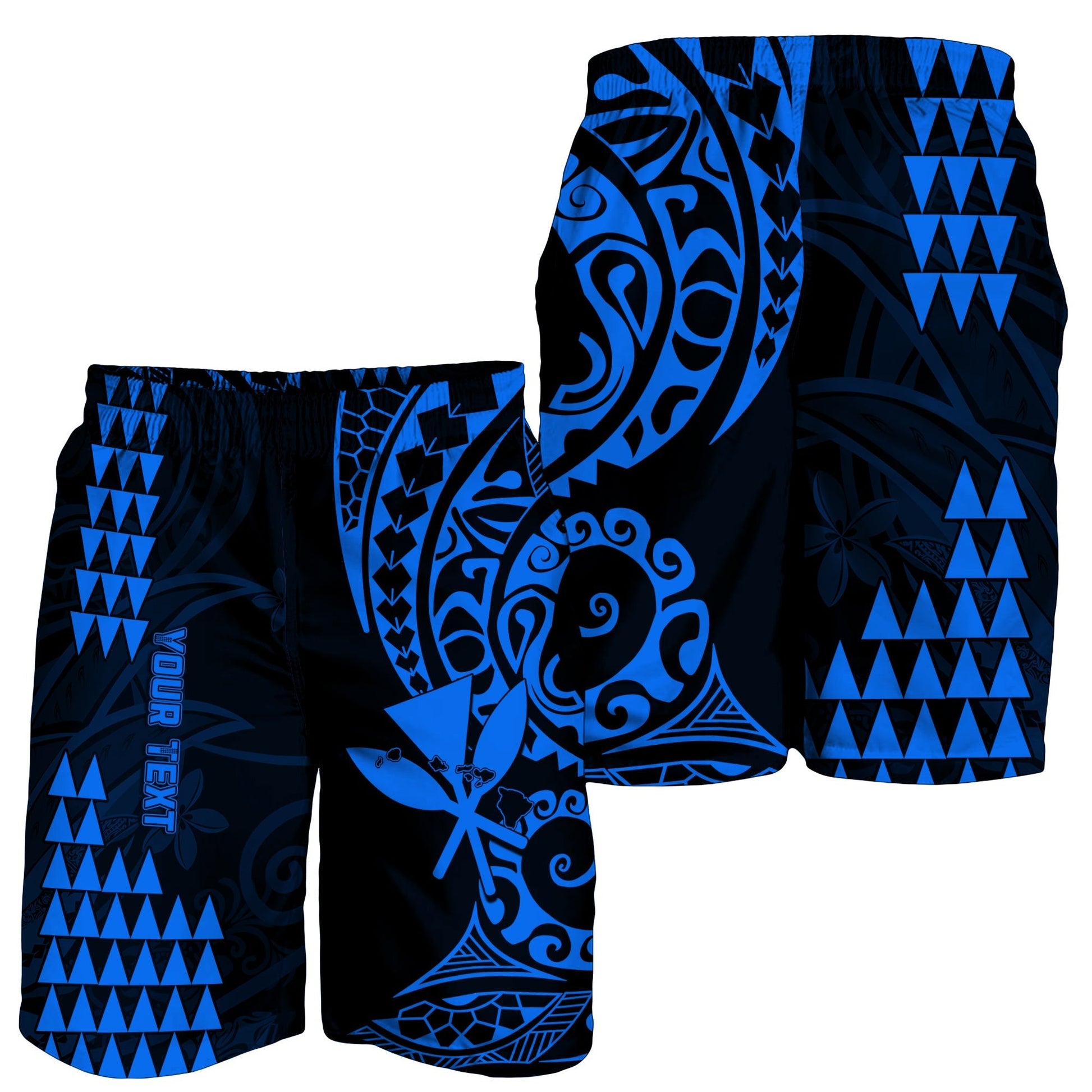 Custom Personalised Hawaii Day Kakau Men Shorts Proud To Be Hawaiian Blue Kanaka Maoli