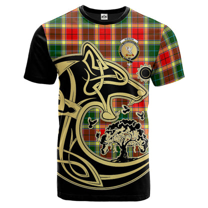 Printivon Gibsone (Gibson Gibbs) Crest Celtic Wolf Tartan T Shirt Custom Your Text