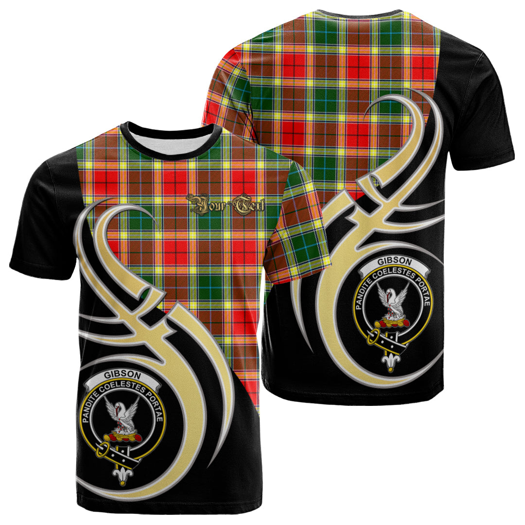Printivon Gibsone (Gibson Gibbs) Tartan Crest Believe In Me T Shirt