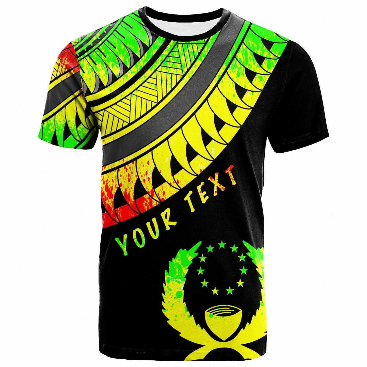 Pohnpei Custom Personalised T Shirt Ginger Lei Reggae Pattern