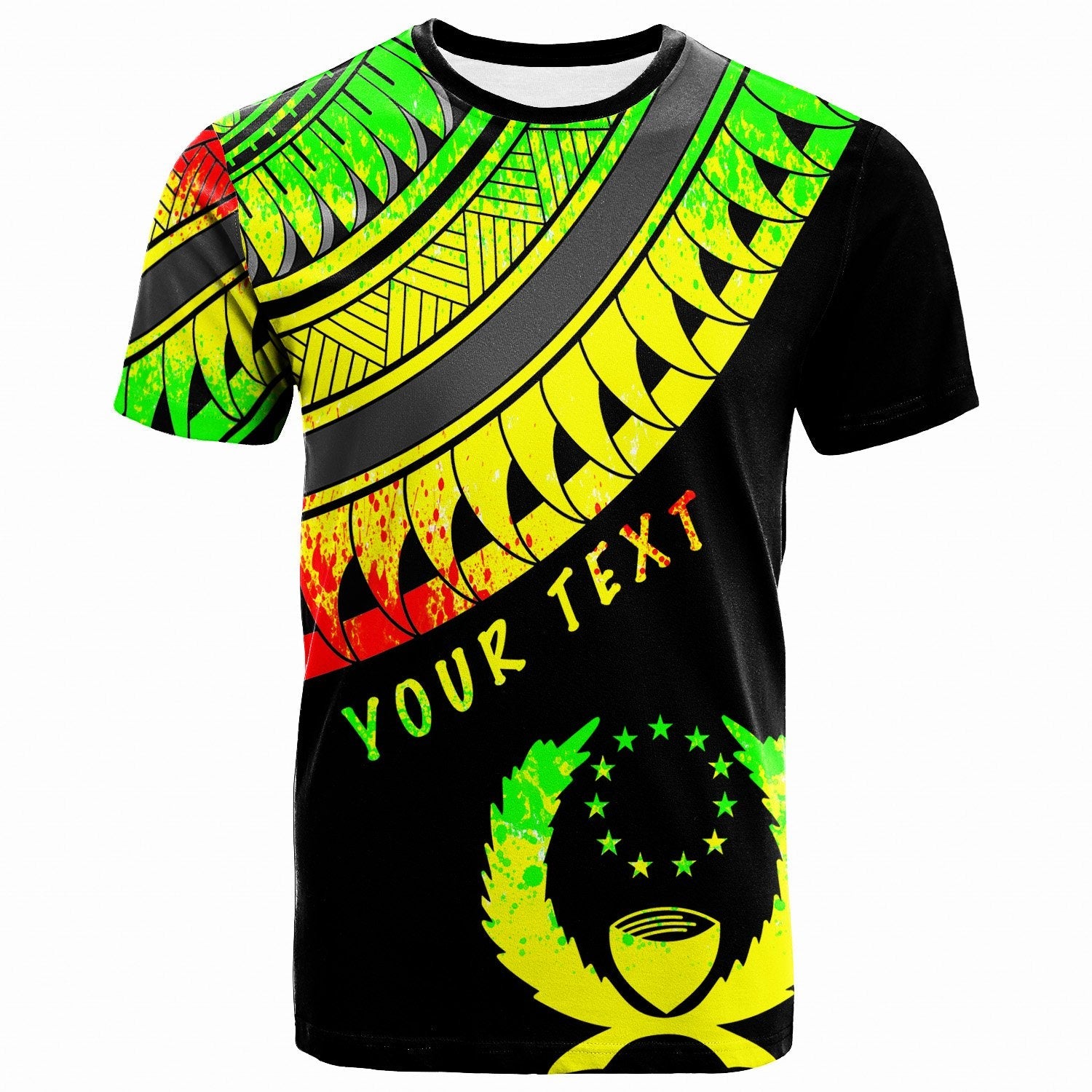 Pohnpei Custom Personalised T Shirt Ginger Lei Reggae Pattern