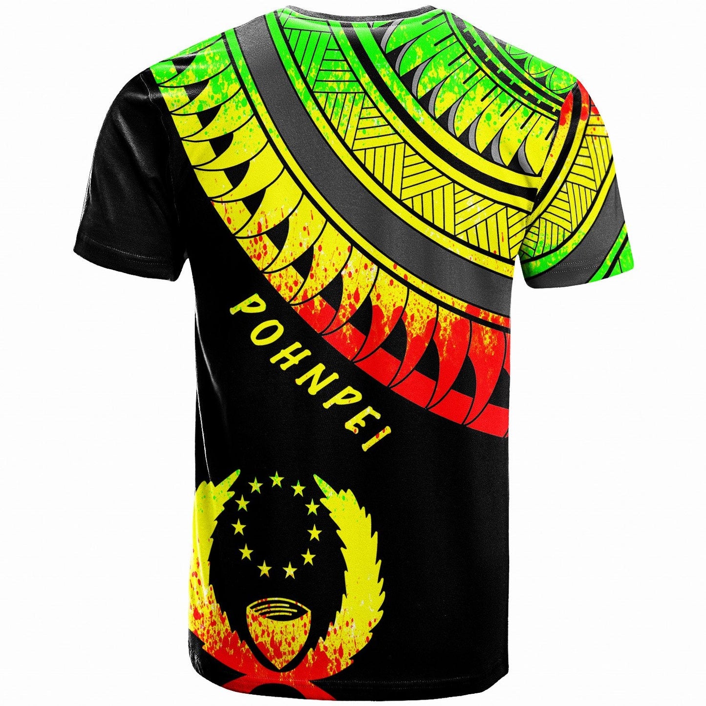 Pohnpei Custom Personalised T Shirt Ginger Lei Reggae Pattern