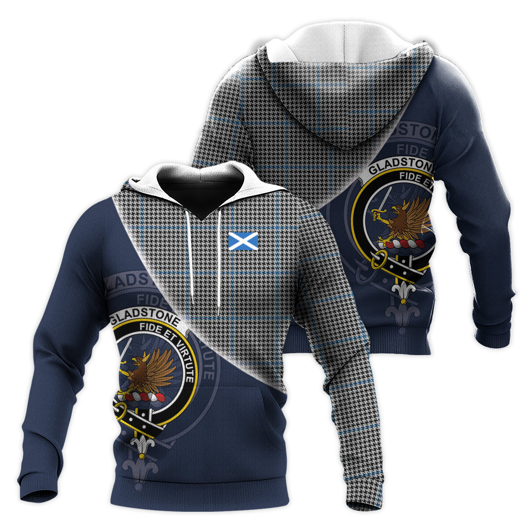 Printivon Gladstone Tartan Scottish Crest Hoodie