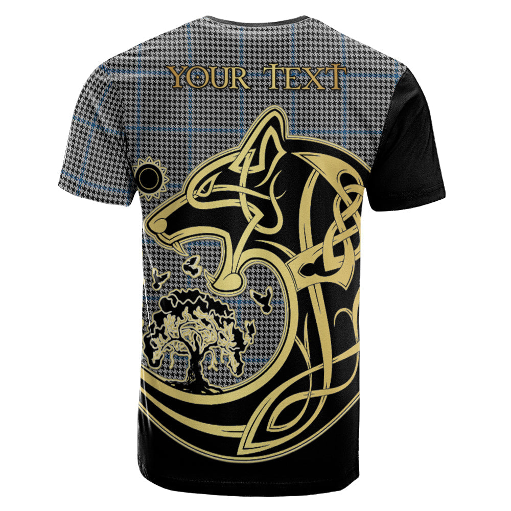 Printivon Gladstone Crest Celtic Wolf Tartan T Shirt Custom Your Text
