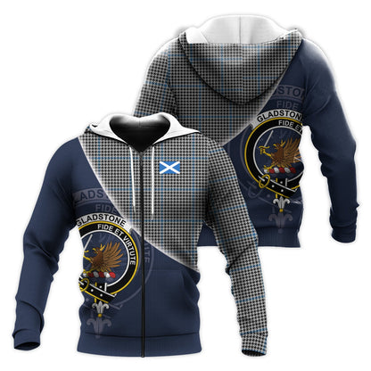 Printivon Gladstone Tartan Scottish Crest Hoodie