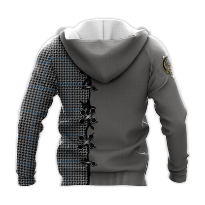 Printivon Gladstone Tartan Hoodie Lion Rampant And Celtic Thistle Style