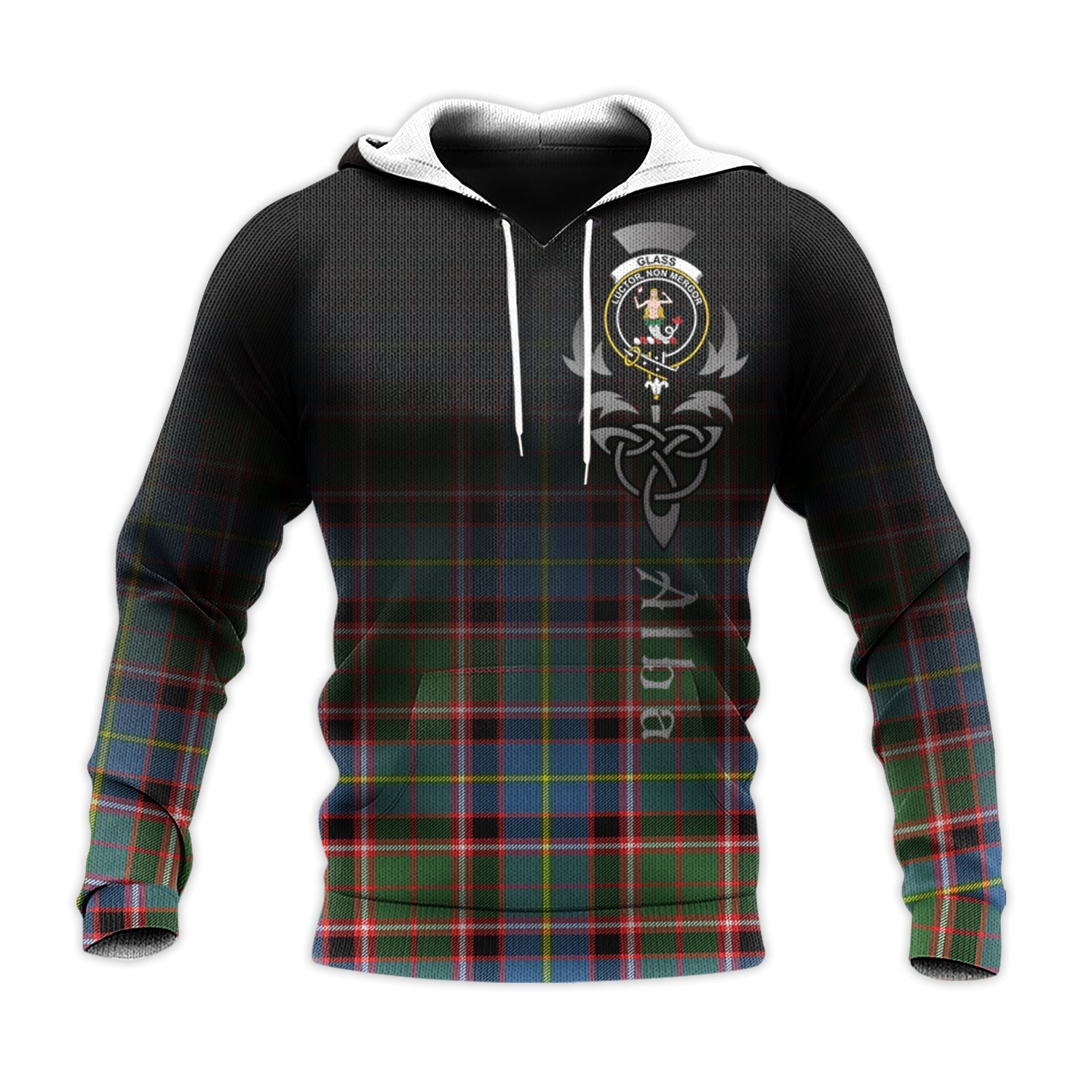 Printivon Glass Tartan Crest Alba Celtic Hoodie