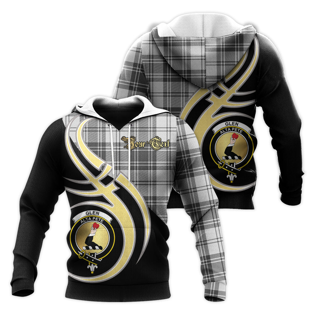 Printivon Glen Clan Believe In Me Crest Tartan Knitted Hoodie Custom Your Text