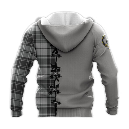 Printivon Glen Tartan Hoodie Lion Rampant And Celtic Thistle Style