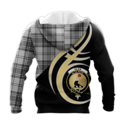 Printivon Glen Clan Believe In Me Crest Tartan Knitted Hoodie Custom Your Text
