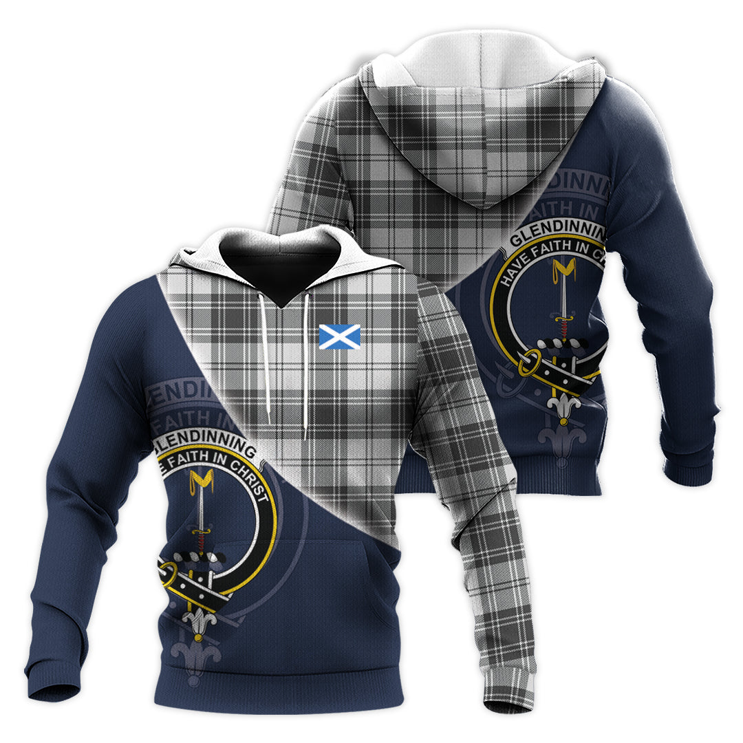 Printivon Glendinning Tartan Scottish Crest Hoodie