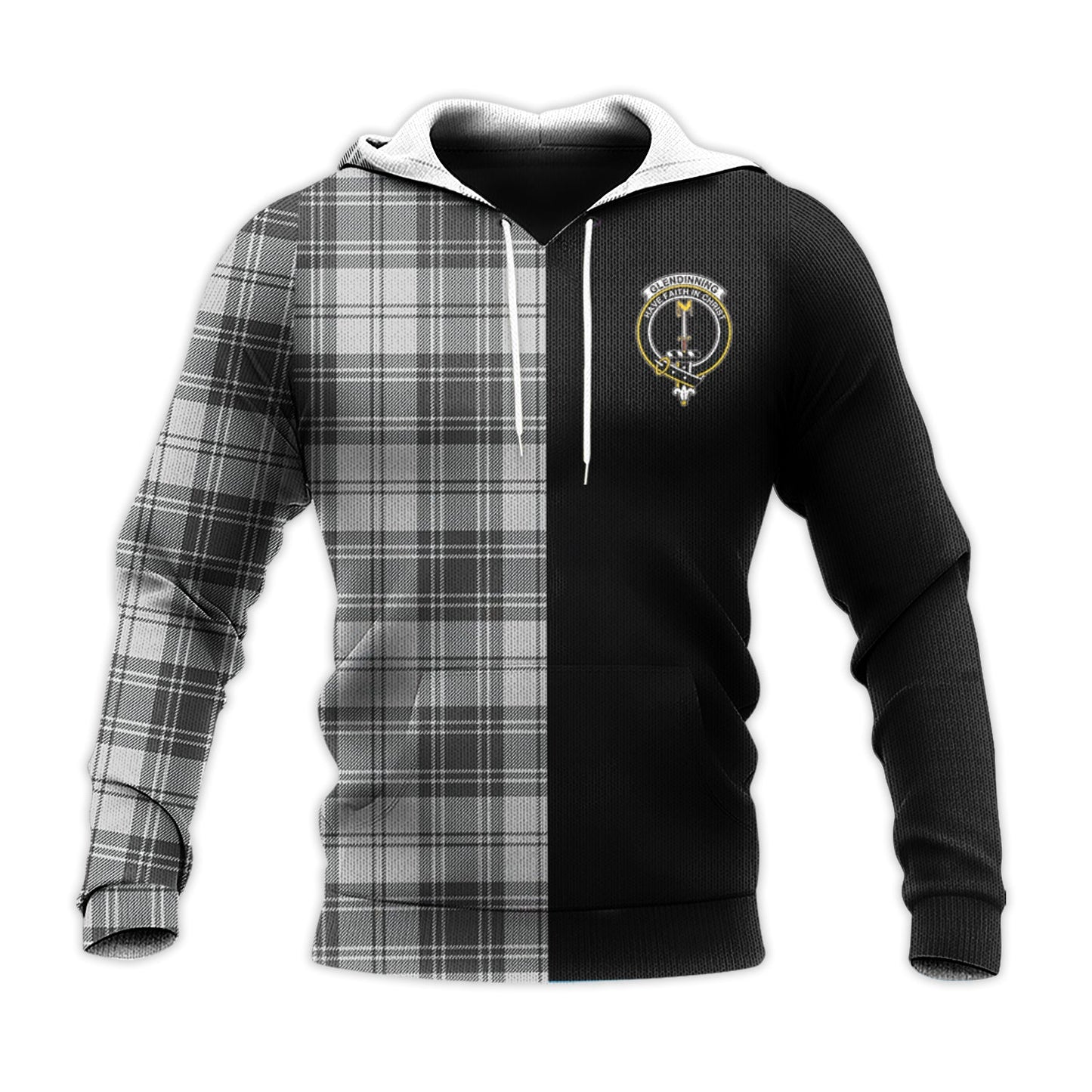Printivon Glendinning Tartan Personalize Half Hoodie