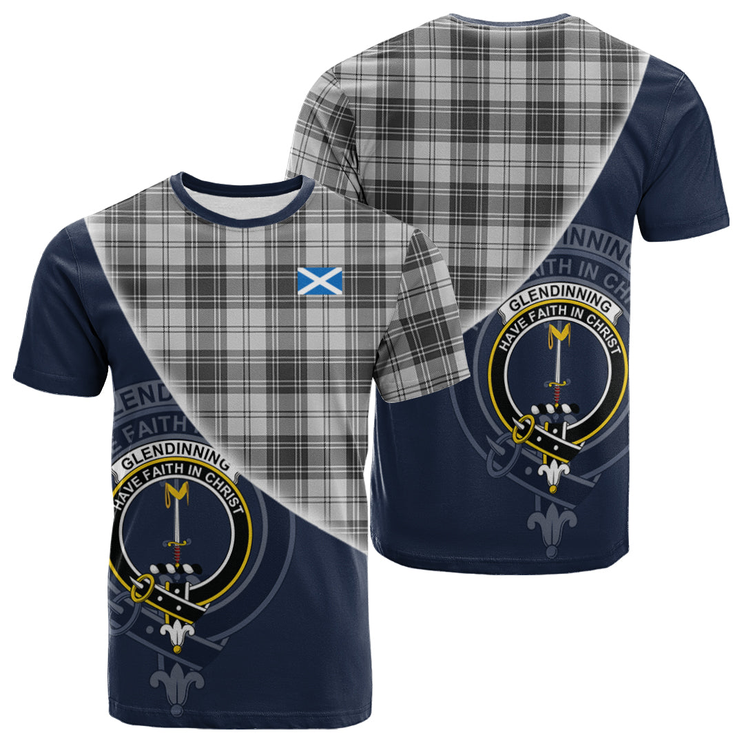 Printivon Glendinning Tartan Scottish Crest T Shirt