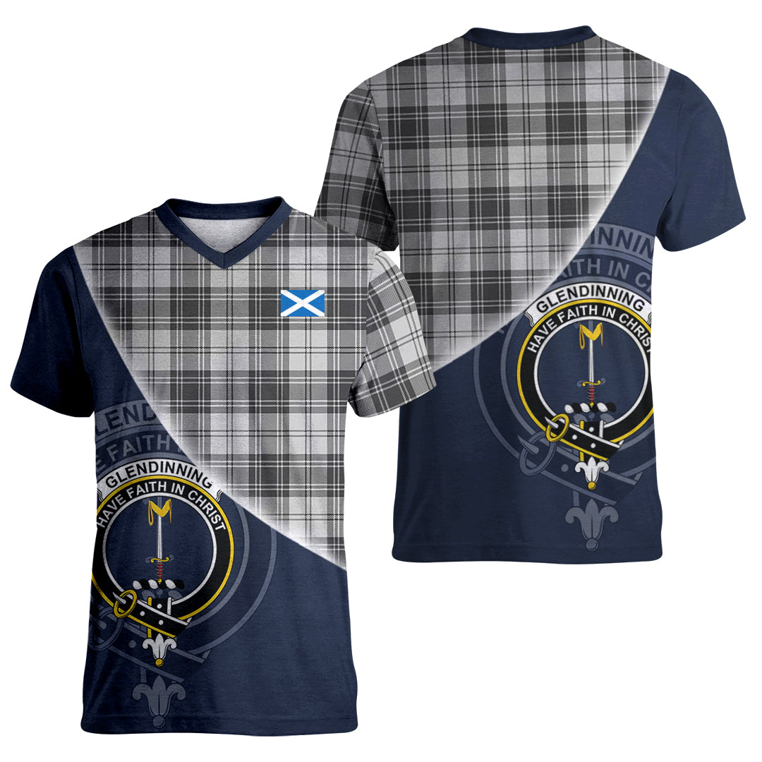 Printivon Glendinning Tartan Scottish Crest T Shirt